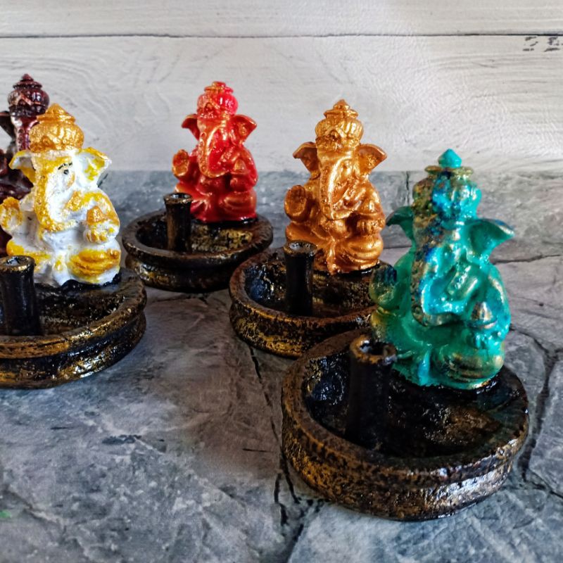 Tempat Dupa Ganesha Gradasi / Tempat Dupa Bali Murah / Tempat Dupa Fiber / Patung Ganesha / Hiasan Ruang Tamu / Souvenir Pernikahan / Kado Unik / Craft Dewata