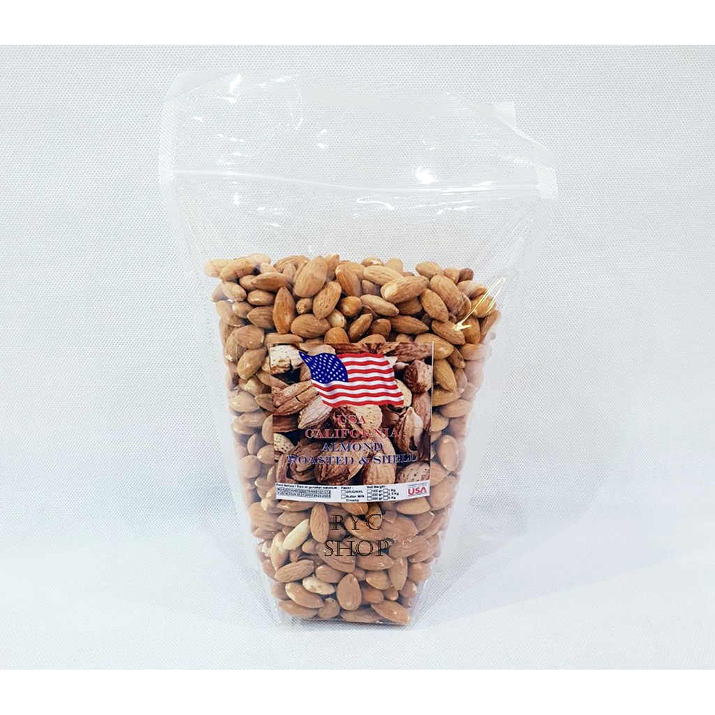 

Almond Panggang KUPAS 1kg Premium Size Besar 28-32 (tanpa Cangkang ) / Roasted Almond Premium USA