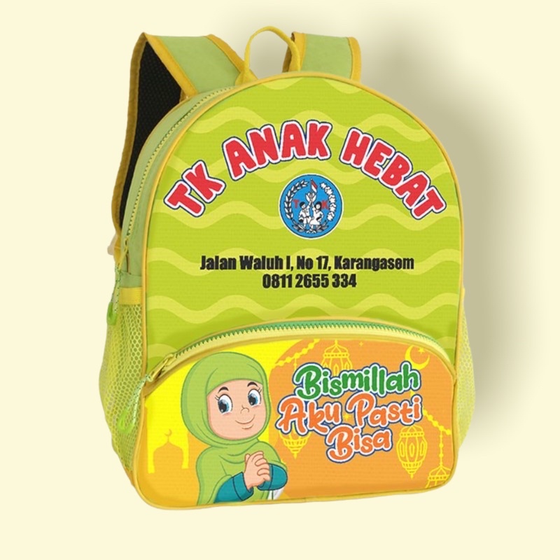 

Tas Anak Custom - Tas Anak PAUD/TK Tema Sekolah Muslim 09 [KidBags Kantong] - 1 HARI JADI