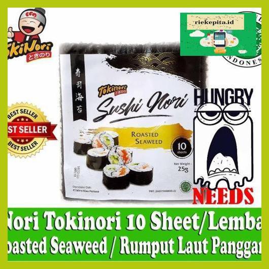 

5Yer67R- Nori Tokinori Sushi Nori 10 Lembar Roasted Seaweed Rumput Laut Panggng T7Rty67-