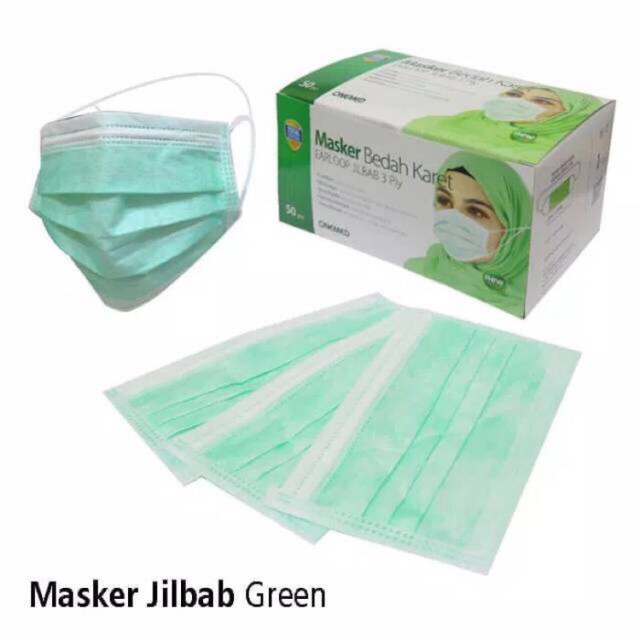 Masker bedah karet hijab Onemed / Masker medis hijab onemed