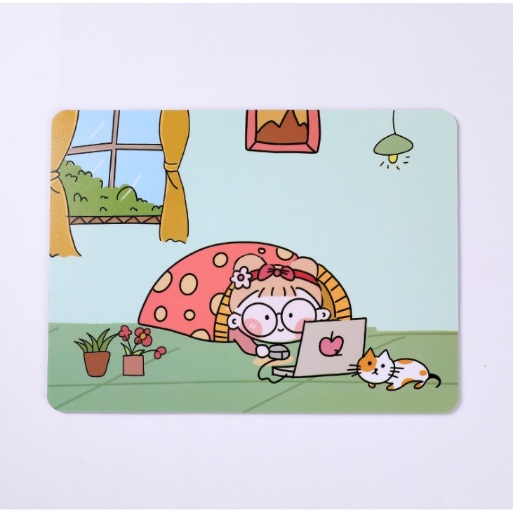 J2 - Mousepad kartun student Alas Mouse / Tatakan Mouse lentur-game girl