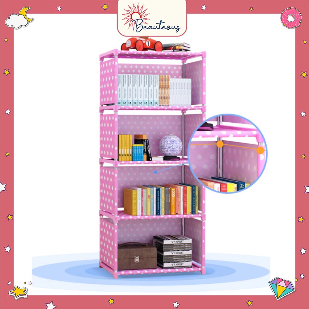 Rak Buku Portable Tempat Penyimpanan Display Serbaguna Motif Lucu