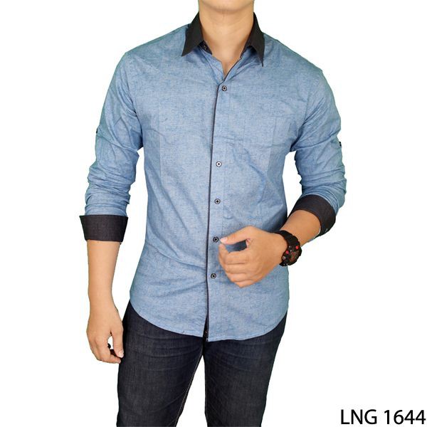 Casual Long Sleeve Man Formal Shirts Slim Fit - LNG 1644