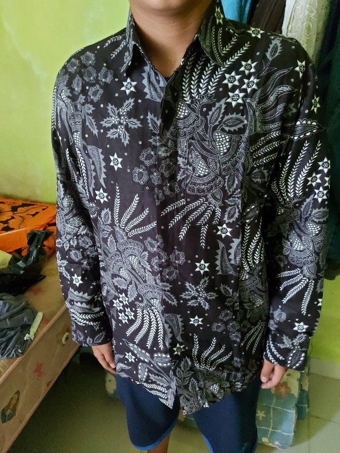 Kemeja Batik Lengan Panjang Big Size M L Xl