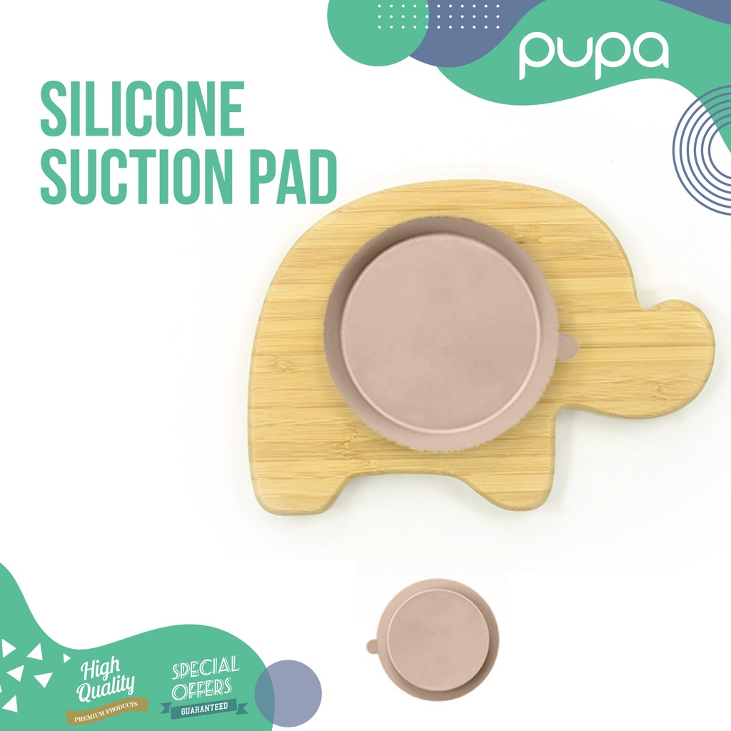 Piring Makan Bayi Bambu Silikon / Baby Bamboo Plate Silicone Suction PUPA