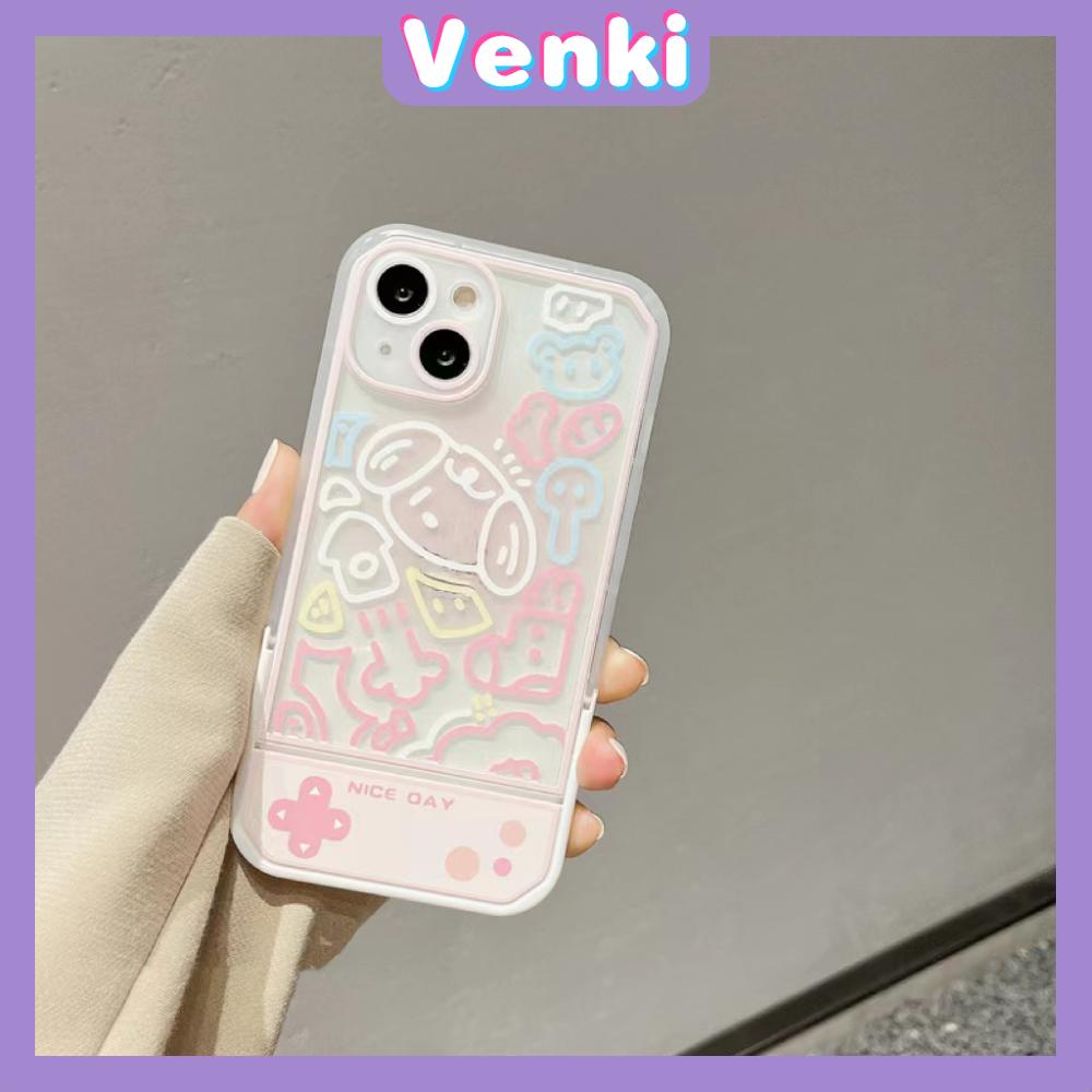iPhone Case with Invisible Folding Stand Silicone Soft Case Airbag Shockproof Protection Camera Cartoon Cute Compatible For iPhone 11 Pro Max 13 Pro Max 12 Pro Max 7Plus xr XS Max