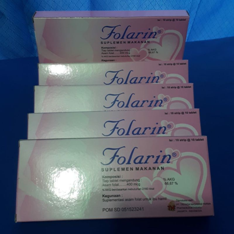 Folarin asam folat 400 mcg, isi 100 tablet