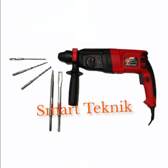 Mesin Bobok Tembok Beton Bor Rotary Hammer 3 Fungsi Redfox Rf-Rh26