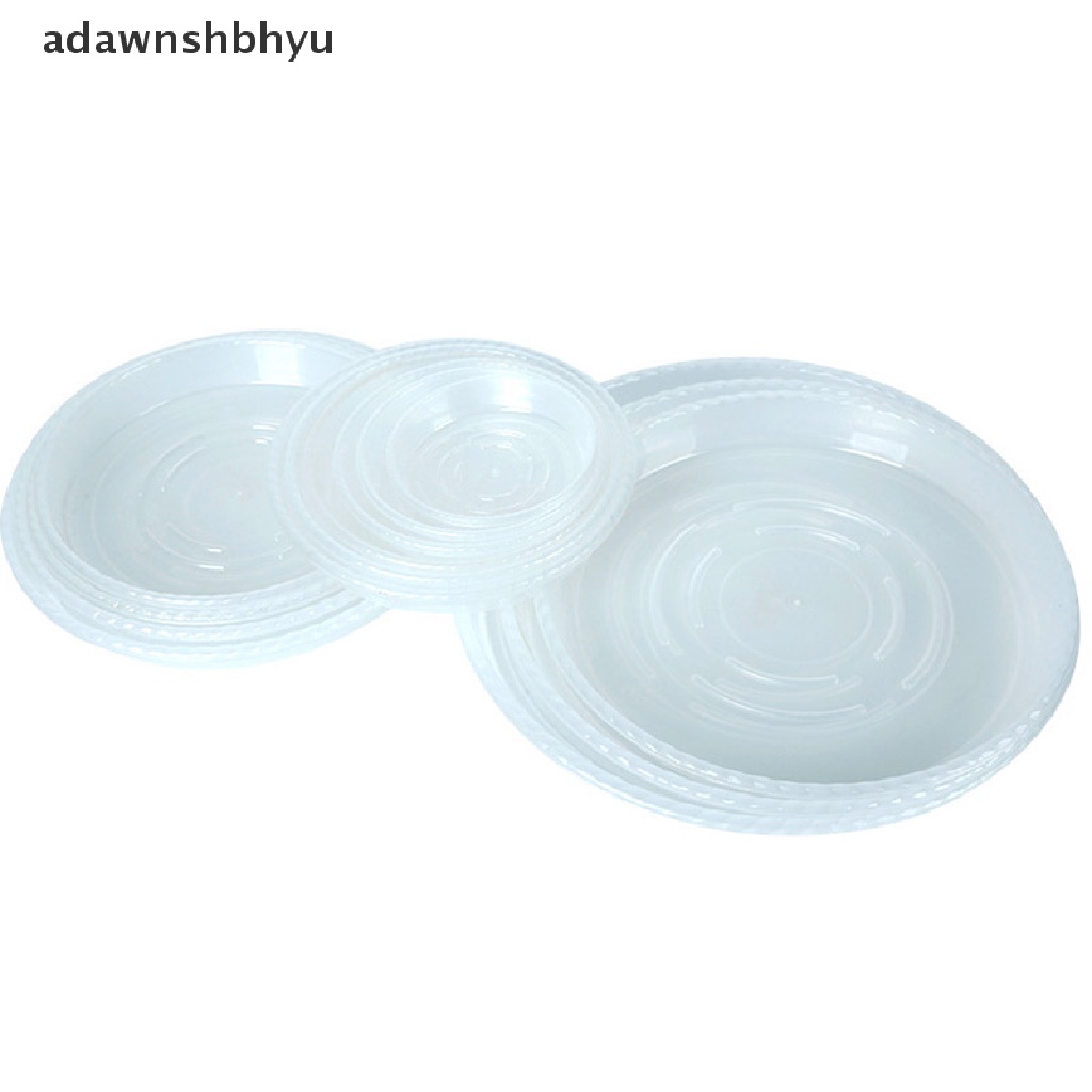 Adawnshbhyu 10pcs Tatakan Tanaman Kebun Drip Tray Bulat Alas Pot Bunga Plastik Bening Snack