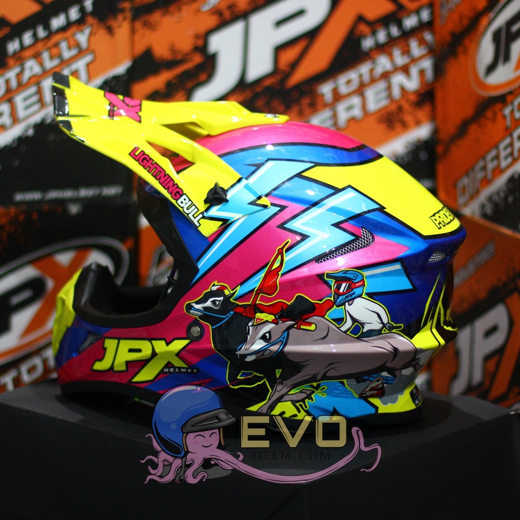 HELM JPX CROSS_FOX1 SERI X27 - PEPSI BLUE GLOSS + GOOGLE SNAIL (ONGKIR 2 KG) HELM JPX TERBARU