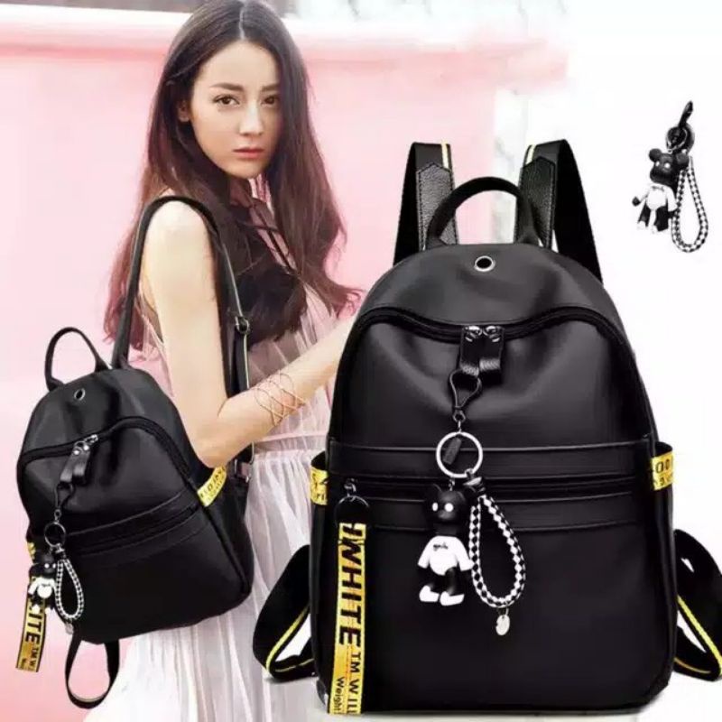 Tas Ransel Wanita Backpack Kombinasi Bahan Mikro Terbaru