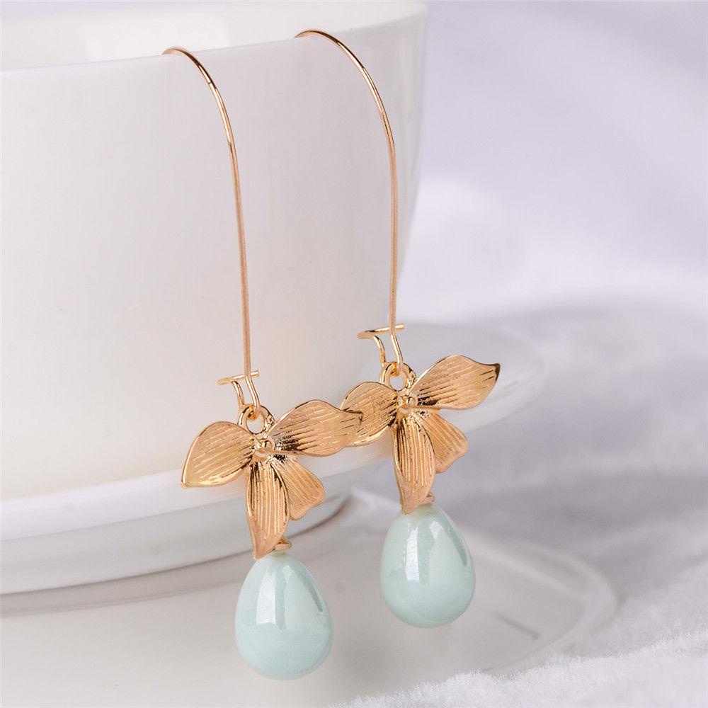 R-flower 1pasang Anting Bunga Anggrek New Charm Fashion Pearl