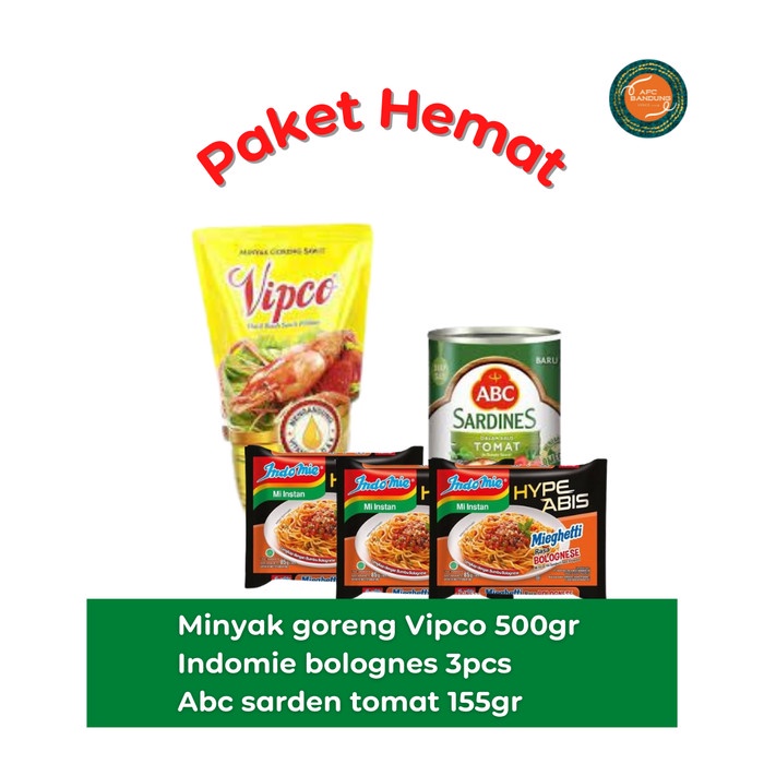

Bf31Gf Paket Sembako Minyak Vipco 500G Indomie Bolognese 3Pcs Sarden Abc 155G Gdf601