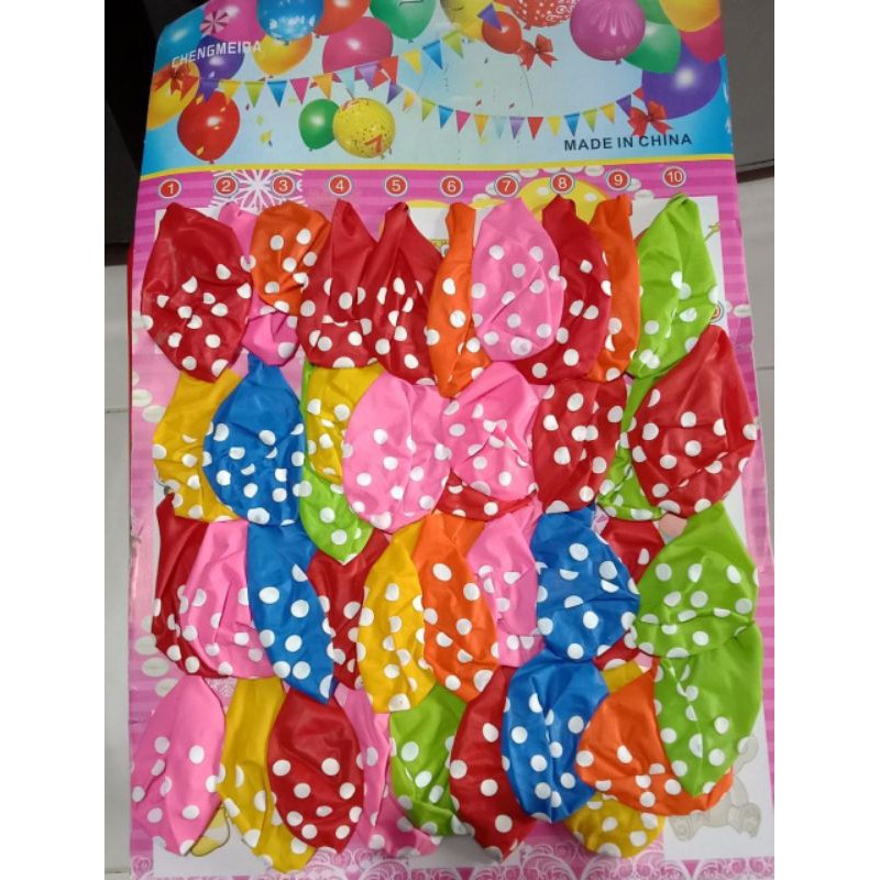 balon anak ulang tahun warna warni isi 10pcs