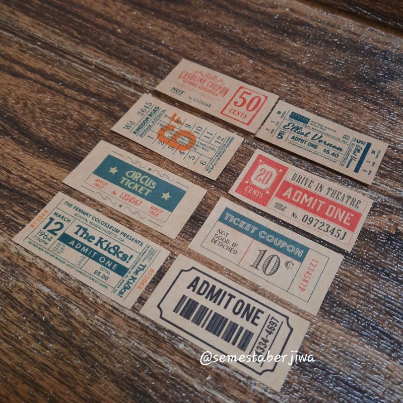 

Sticker Kraft Vintage Ticket Edition untuk journaling
