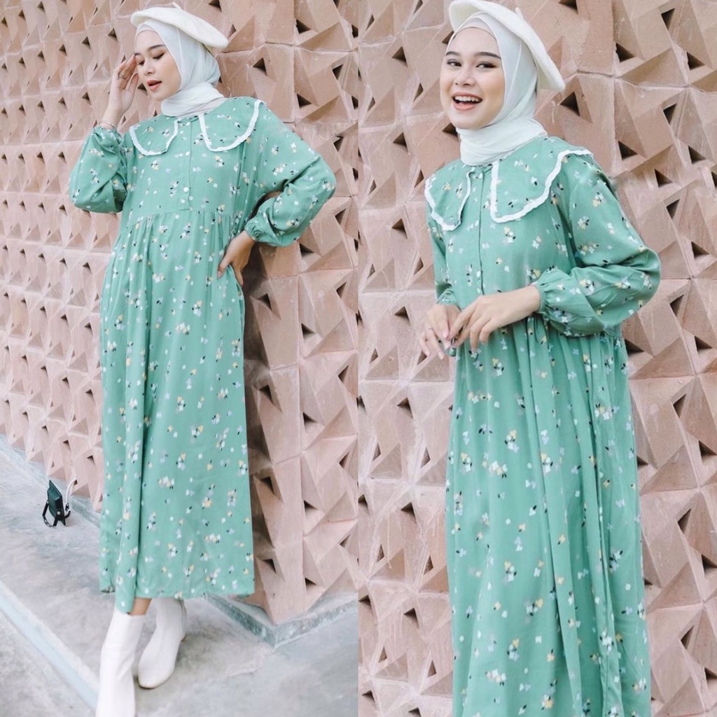 Hija Midi Dress Muslim Korea / Midi Dres Rayon / Tunik Rayon Premium Jumbo