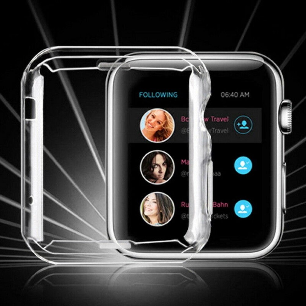 Case Pelindung Layar Bahan TPU Ukuran 40mm / 44mm Untuk Apple Watch Seri 1 / 2 / 3 / 4 / 5 / 6 / SE