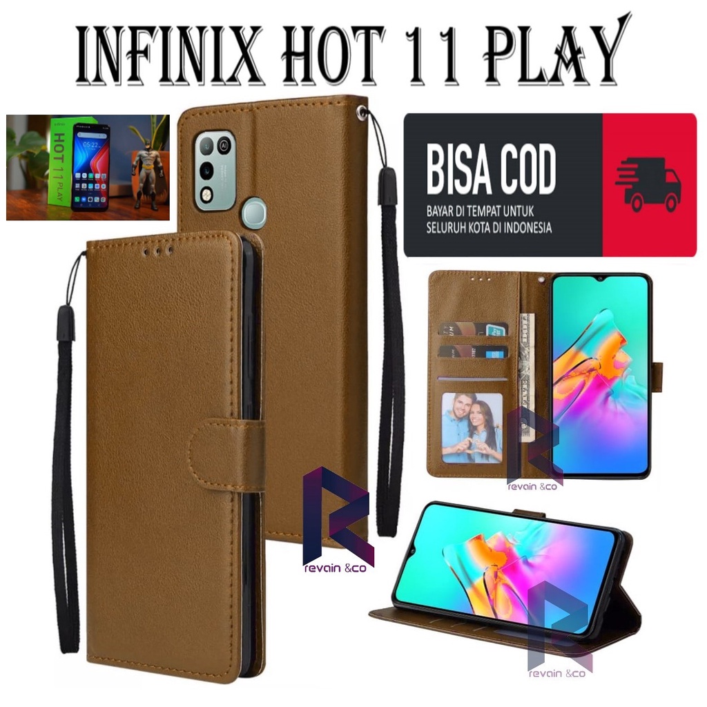 FLIP WALLET INFINIX HOT 11 PLAY NEW LEATHER KULIT PREMIUM SARUNG BUKA TUTUP FLIP CASE NEW INFINIX HOT 11 PLAY