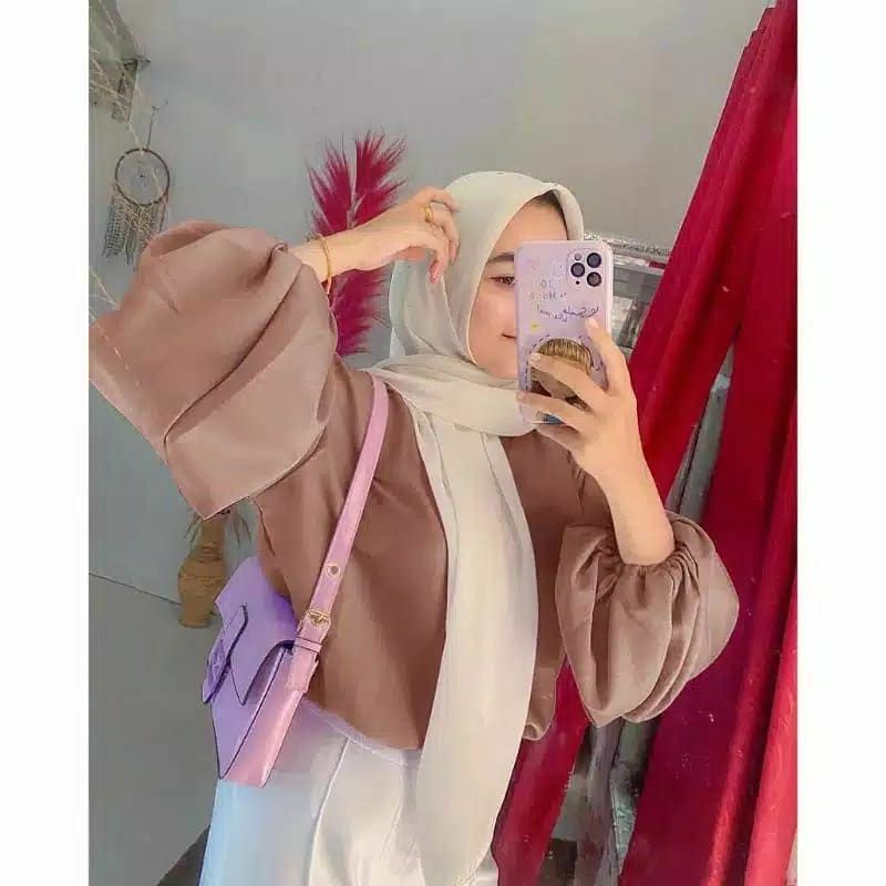 Baju Tangan Balon Luna Blouse Syakila