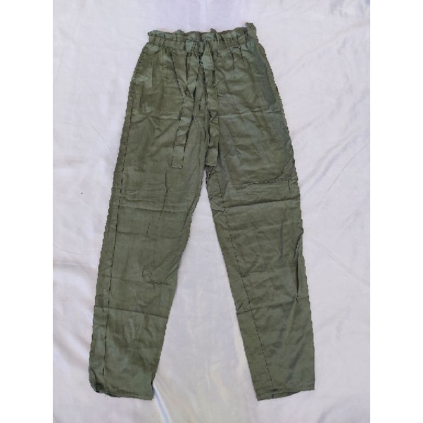 H*M PAPARBAG GREEN TROUSERS PANTS-ORIGINAL