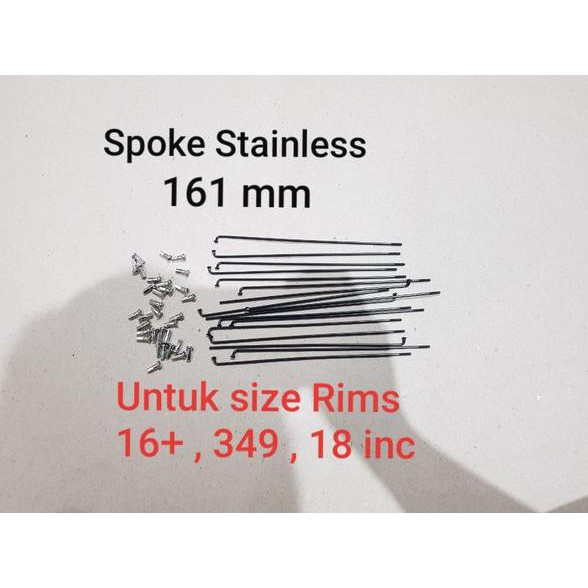 Spoke Stainless 161 mm untuk 16 plus 349  . Jari Jari Ruji Jeruji  Brompton pikes fnhon sepeda lipat bmx folding bike seli