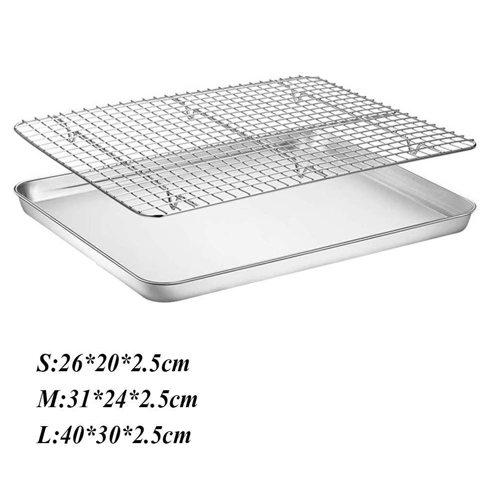 [Elegan] Loyang Lembaran Removable Nonstick Cookie Stainless Steel Kue Cuci Piring Aman Baking Mat