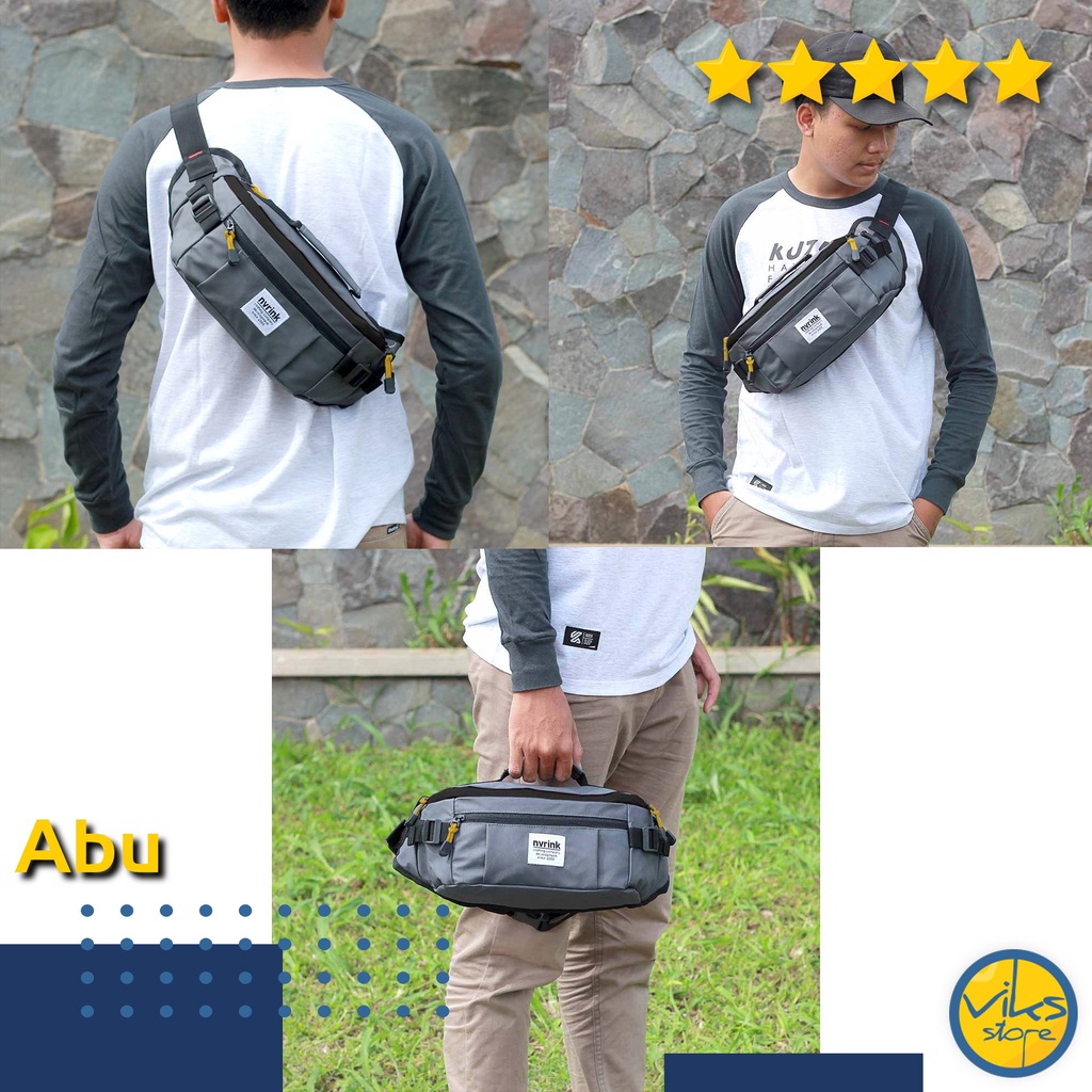 Tas Pinggang Pria Cowok Cewek Nvrink Original Selempang Waistbag Besar Casual Premium Multifungsi Lokal