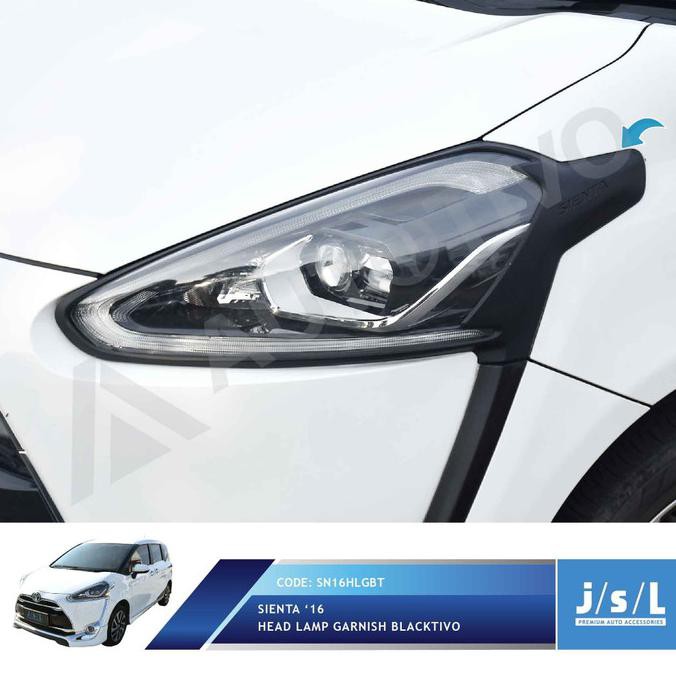 JSL Garnish Lampu Depan Sienta Head Lamp Garnish Blackdoff