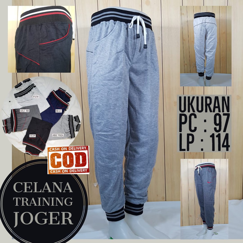 Celana training jogger panjang sport bahan yang adem dan nyaman dipakai