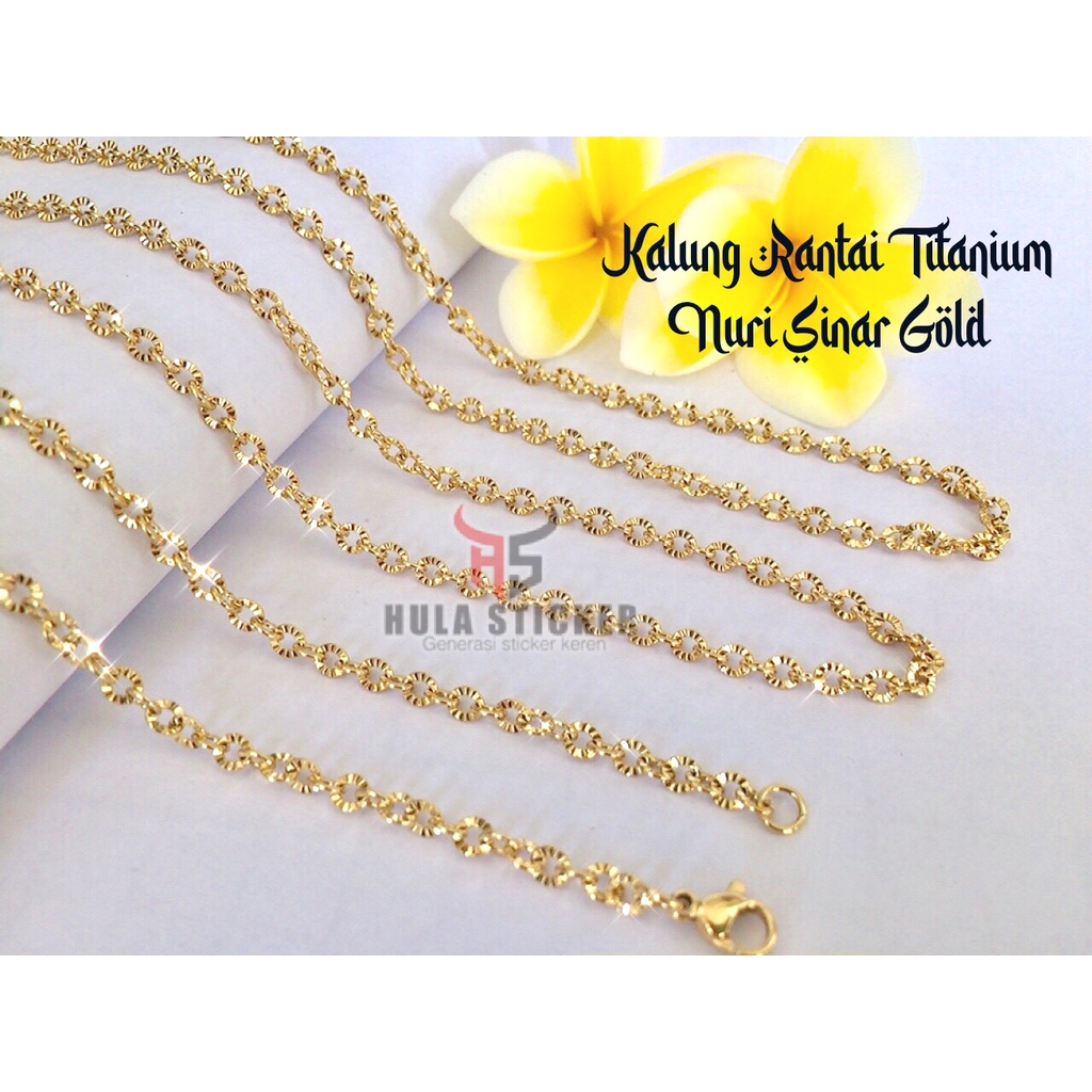 Kalung Rantai Titanium Import 316L Nuri Kilat / Nuri Sinar / Nuri Kaca