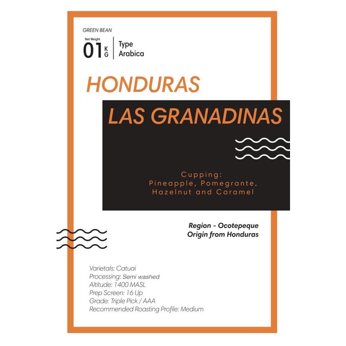 

Green Bean Arabica Honduras Las Granadinas 1Kg | Biji Kopi Mentah
