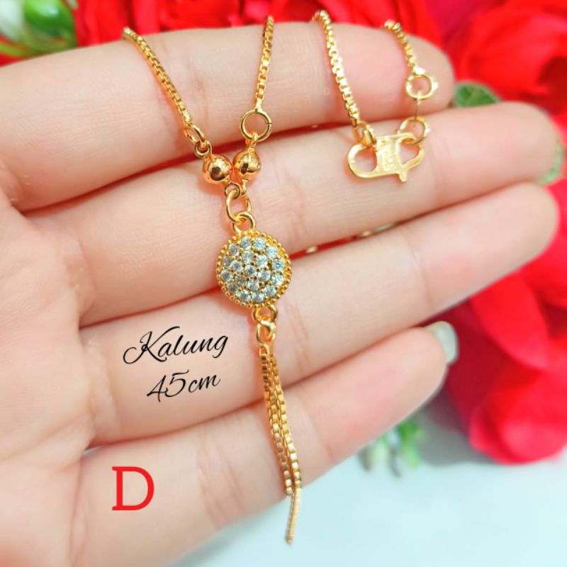 Kalung koye Jurai fashion unik lapis emas 18k anti karat