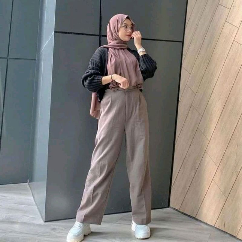 KULOT LINEN/KAHATEX/CELANA KULOT WANITA/CELANA VIRAL