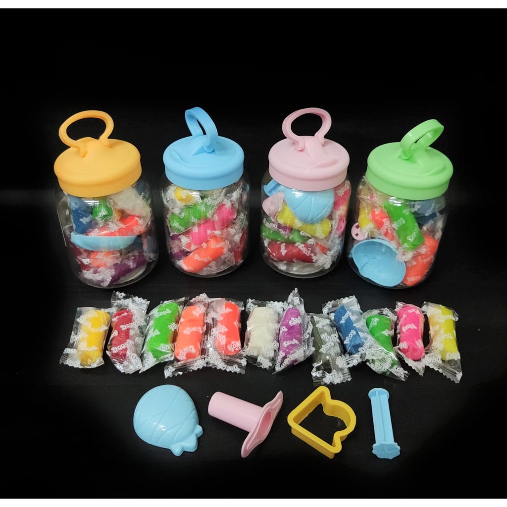 MALAM LILIN PLASTISIN WARNA MAINAN EDUKASI ANAK TK-5207 CLAY PLAY DOUGH TOPLES LUCU PLUS CETAKAN