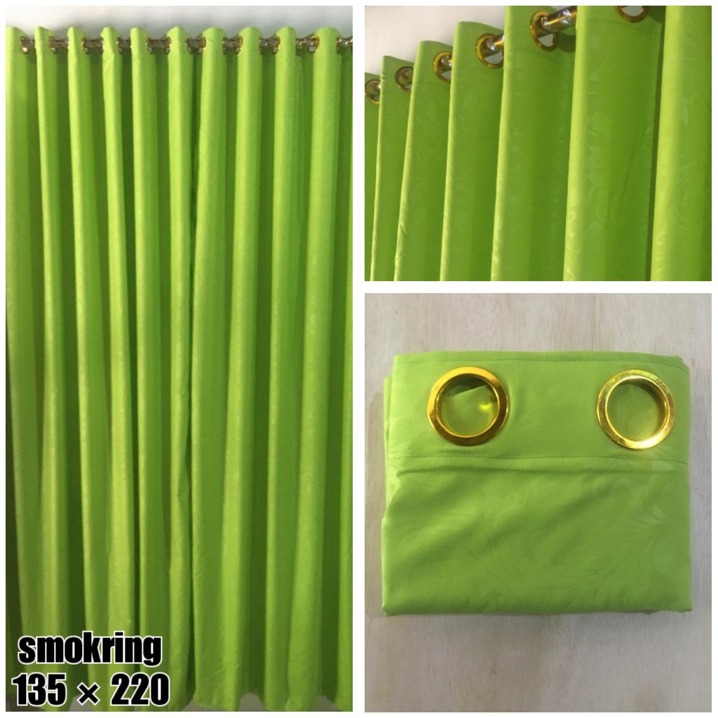 Harga Grosir!! Gorden Pintu Jendela Polos Embos Smokering Ukuran 135 x 220 CM