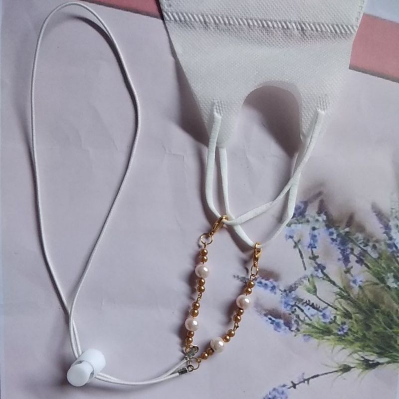 konektor masker serutan tali dan mutiara 2 in 1