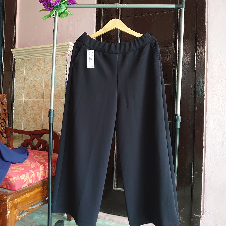 All Size 3XL-5XL JUMBO 70-90+kg | COD✅ KULOT BIG SIZE / CREPE PREMIUM ~ MELAR &amp; NYAMAN celana panjang wanita/big size XXXL/ibu hamil/kasual harian
