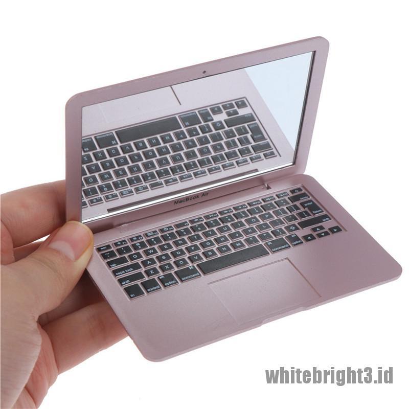 (white3) Cermin Saku mini Bentuk laptop Untuk makeup / Bayi Perempuan