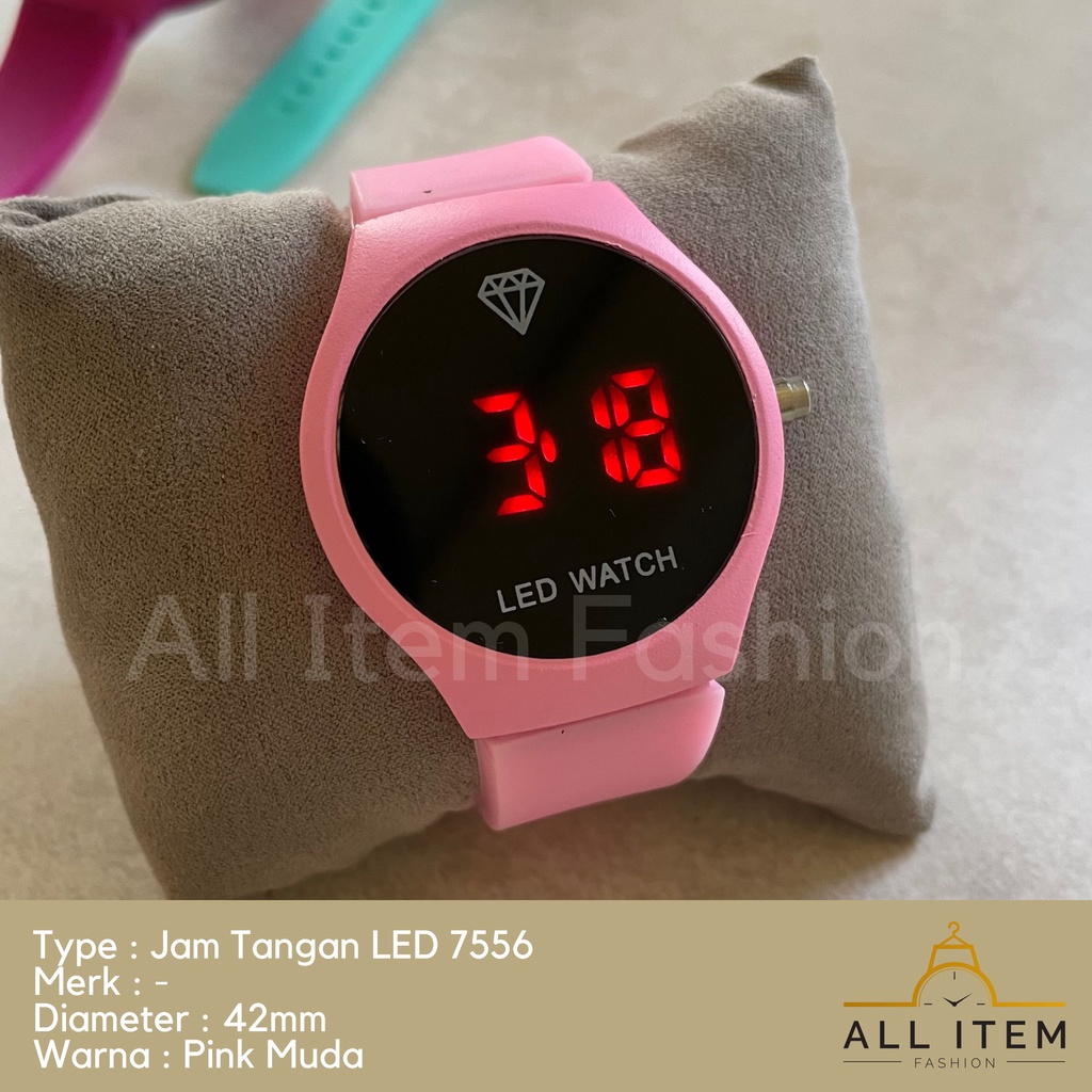 COD✅ Jam Tangan Bulat Digital LED 7556 Rubber Electronic Fashion Pria Wanita / Watches