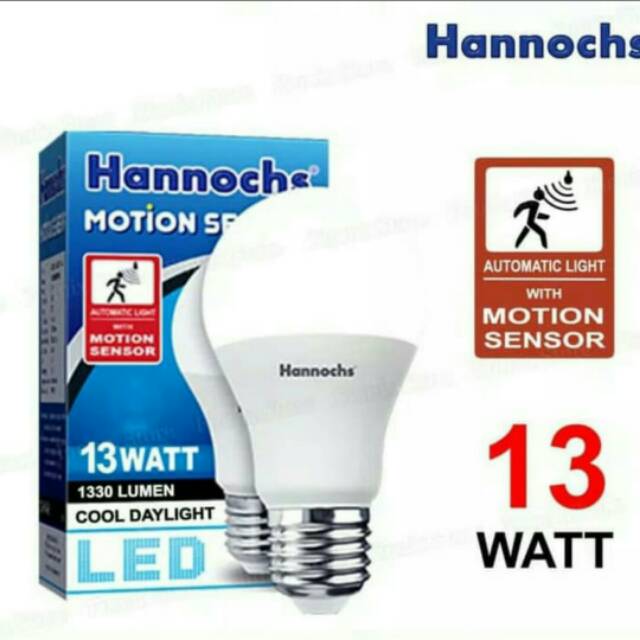 Lampu   hannoch 13 wat / motion sensors hannoch 13w led putih