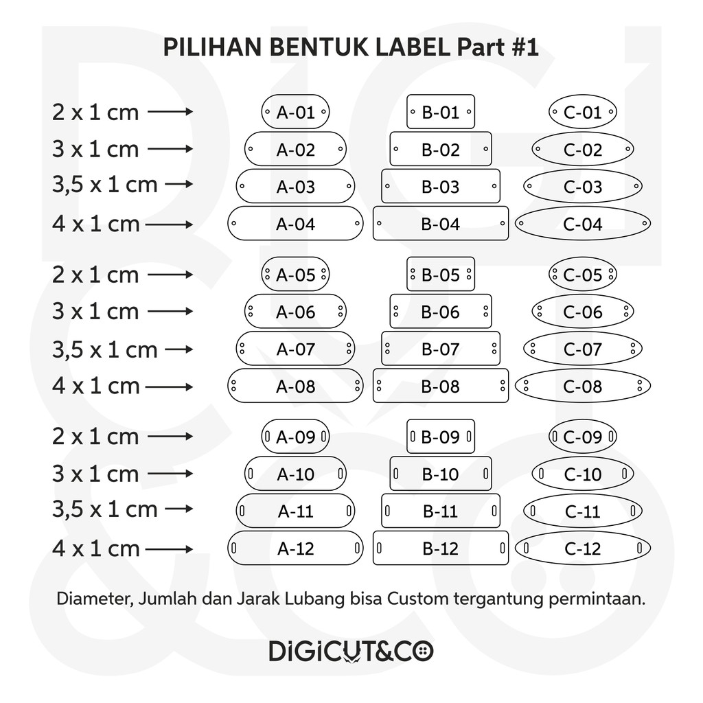 Label Akrilik EMAS | Label Hijab Branding | Custom Cutting Label - UKURAN BESAR