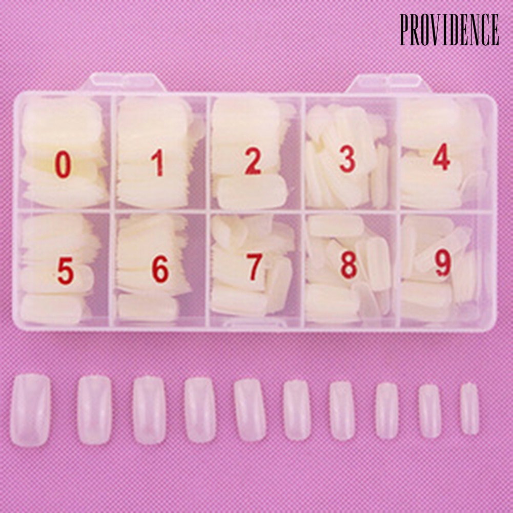 Providence 500Pcs/Set Full Cover Acrylic False Nail Tips Faux Fingernails Manicure DIY Tool