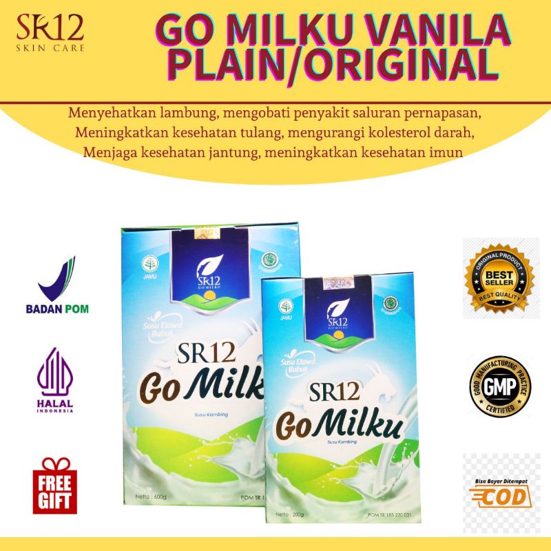 

Susu kambing terbaik - GOMILKU SR12 ORI VANILLA PLAIN