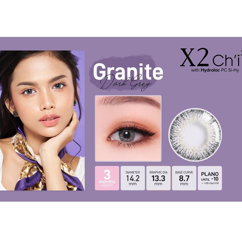 SOFTLENS X2 CHi GRANITE (DARK GREY) MINUS -0.50 sd -10.00