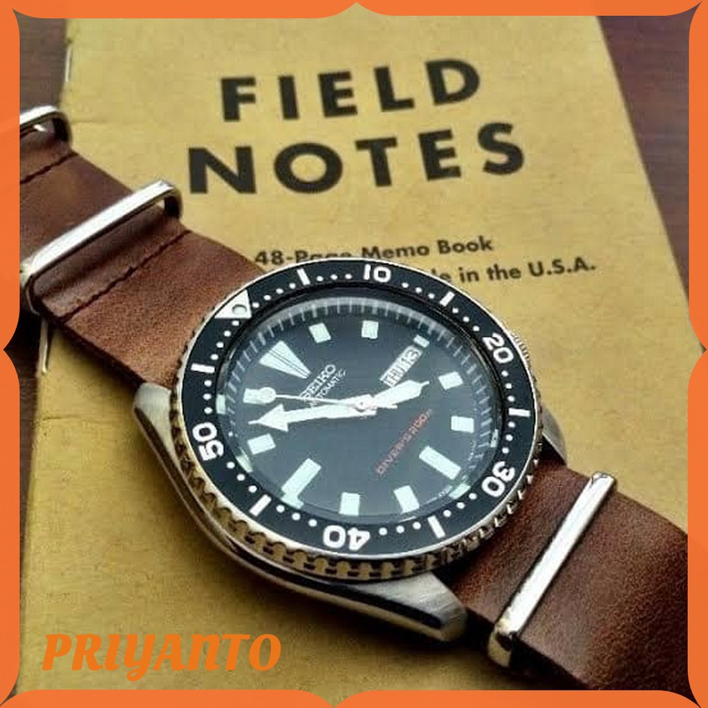 Tali Jam Tangan Kulit Nato Zulu Leather Vintage 18 20 22mm Free Pen