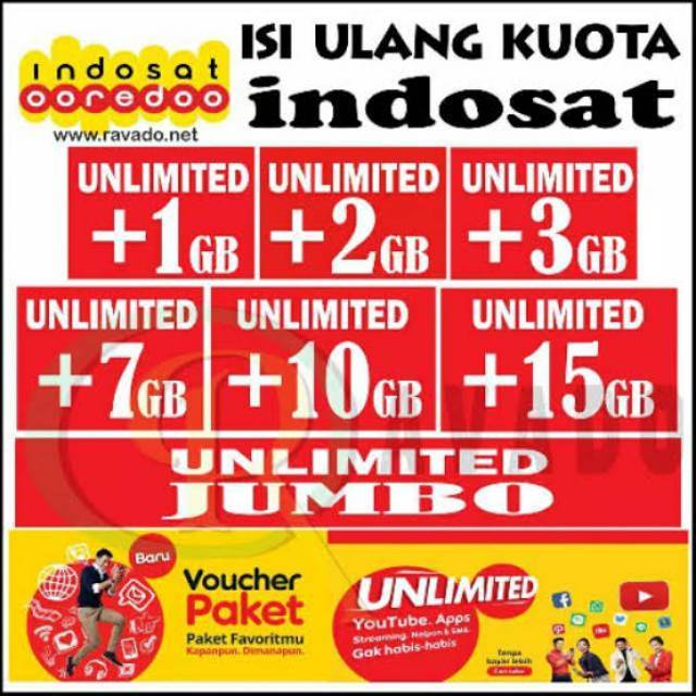 inject/tembak paket internet indosat unlimited full 24 jam 30Hari