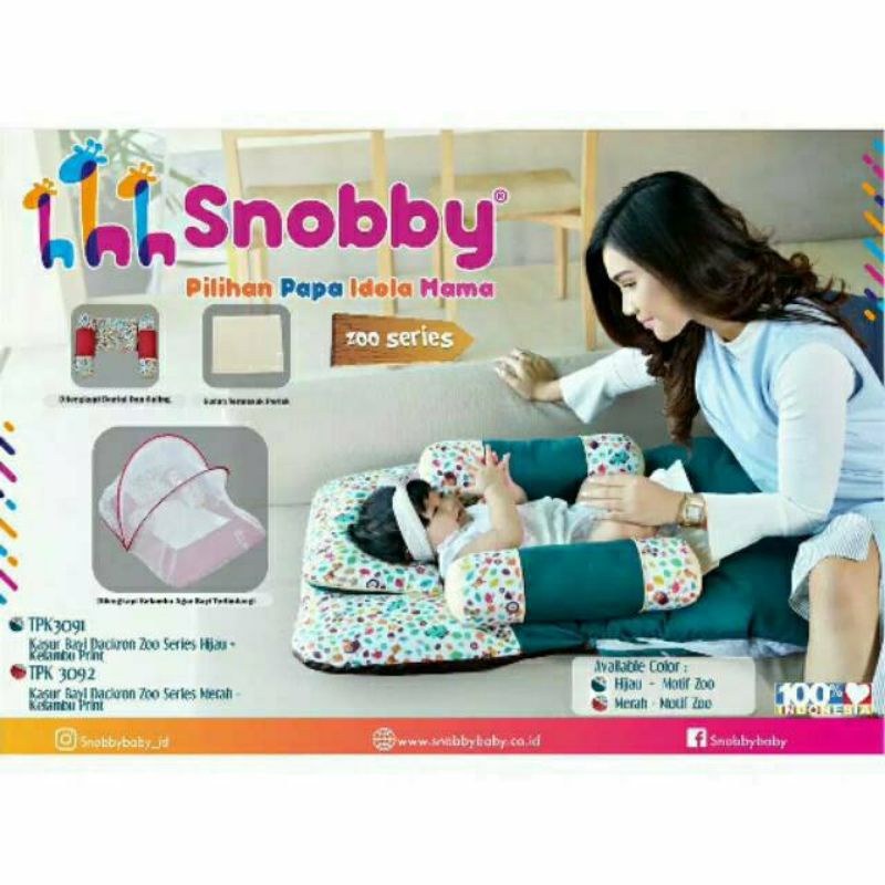 Kasur Bayi Lipat Dacron + Kelambu Print Snobby Zoo Series-3