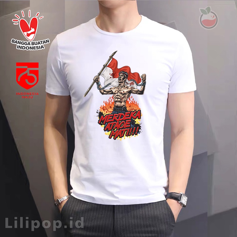 Lilipop Kaos Pria Merdeka NKRI Indonesia Baju Distro Basic Tshirt Kasual