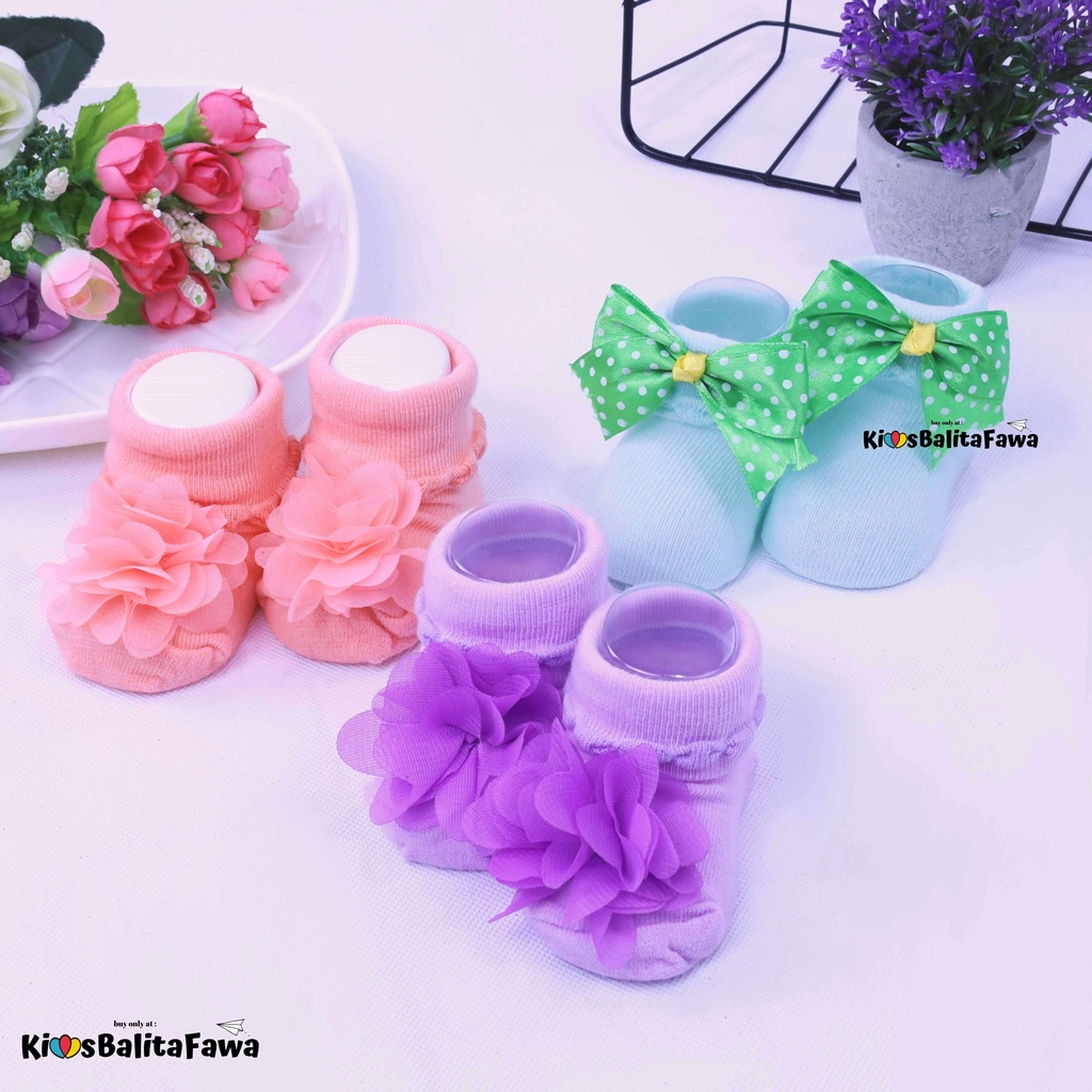 (SNI) Prewalker Socks 3D Bayi New Born / Anti Slip Kaos Kaki Baby Anak Perempuan Import Murah Polos Cewe Import